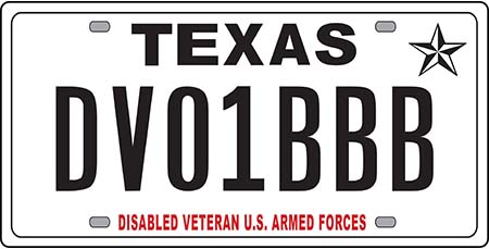 Example of Disabled Veteran License Plate